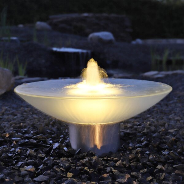 Springbrunnenpumpe SP1 mit LED Ring Beleuchtung und 12V Trafo