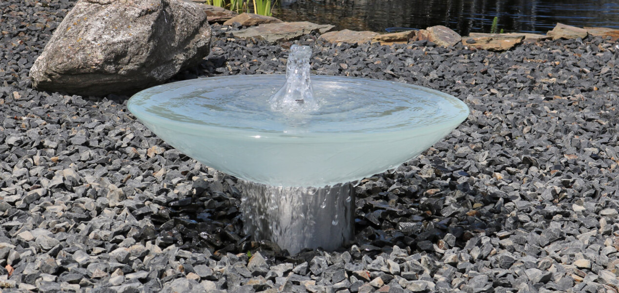 Springbrunnen Wasserschale Garten Brunnen Schale Glas