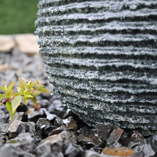 Granit Kugelbrunnen Komplettset Naturstein Gartenbrunnen Steinkugel