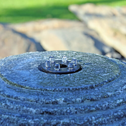 LED Ring in Brunnen eingesetzt