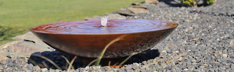 CLGarden Cortenstahl Springbrunnen Wasserschale mit...