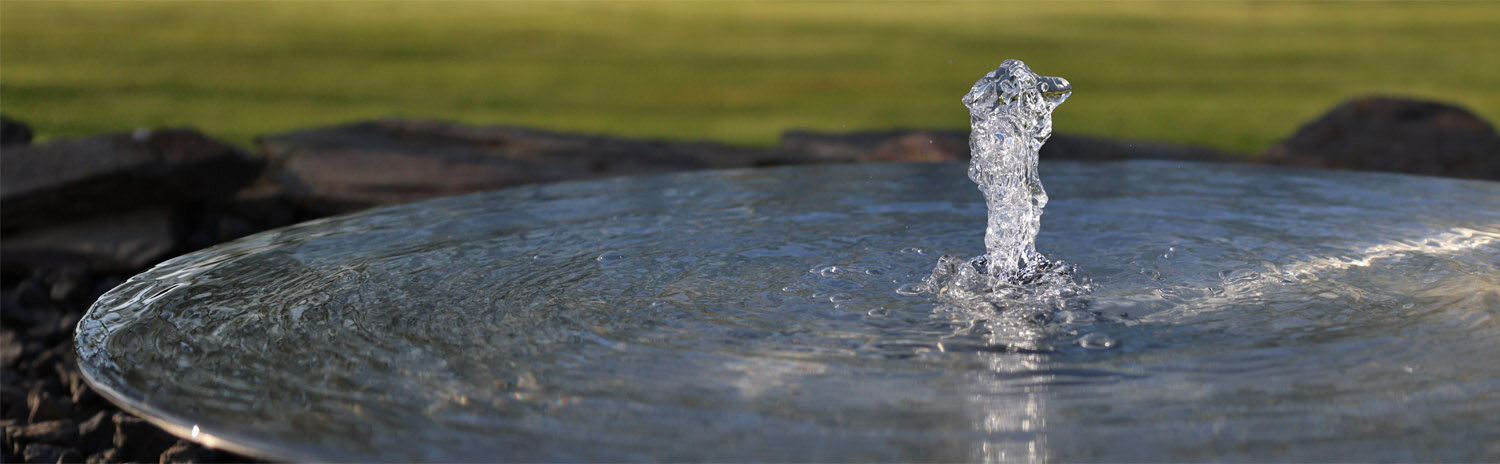 Springbrunnen Wasserschale aus gebürstetem Edelstahl