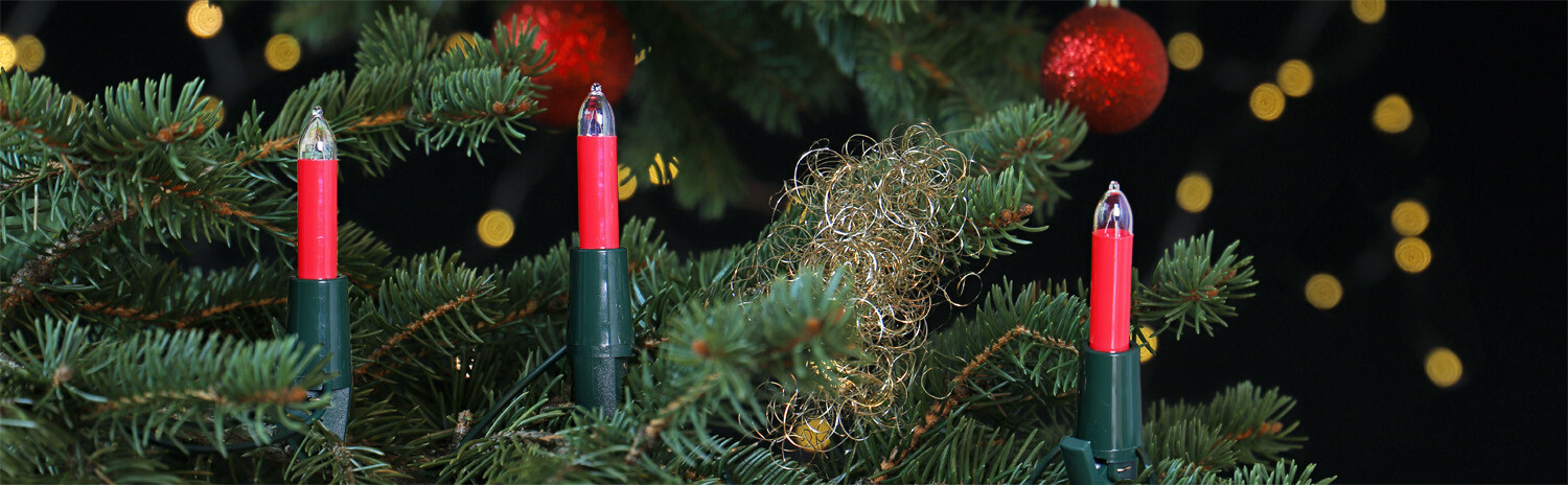 NARVA Kerzenlichterkette mit drei roten Schaftkerzen am...