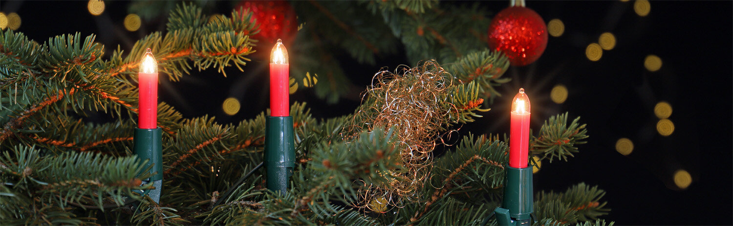 NARVA Kerzen Lichterkette mit 3 roten warmweiß...
