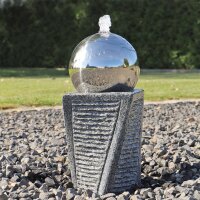Granit Springbrunnen mit Edelstahlkugel SB17-2