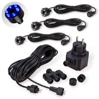 3er Set LED Ringe für Springbrunnen Beleuchtung blau