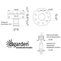 56mm LED-Ring mit 9 warm weißen LEDs