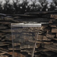 30cm Edelstahl Wasserfall mit weisser Beleuchtung