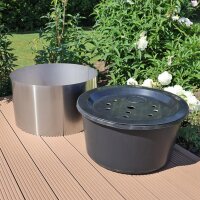 90l Springbrunnenbecken Set mit Edelstahlumrandung