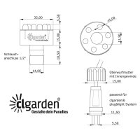 Springbrunnenpumpen Set SP1-S mit warmweißer LED Beleuchtung