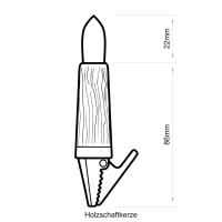 NARVA Lichterkette mit Holzschaft - 20 Holzschaftkerzen Kirsche