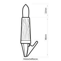 NARVA Lichterkette mit Holzschaft - 30 Holzschaftkerzen Kirsche