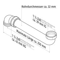 1 ¼ Zoll Ablaufgarnitur für Wandbrunnen WB1
