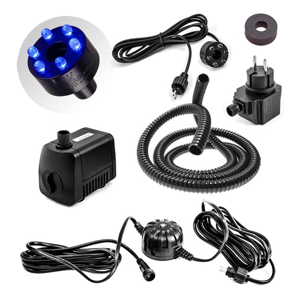 Springbrunnenpumpen Set SP1-SL mit blauer LED Beleuchtung
