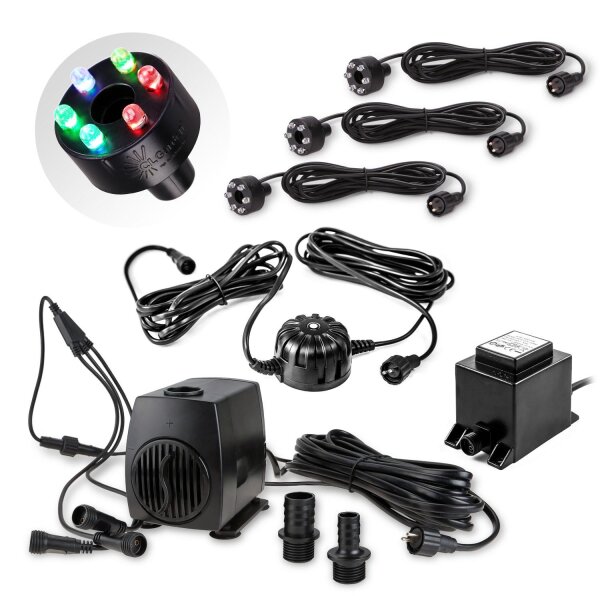 Springbrunnenpumpen Set SP3-L mit multicolor LED Beleuchtung