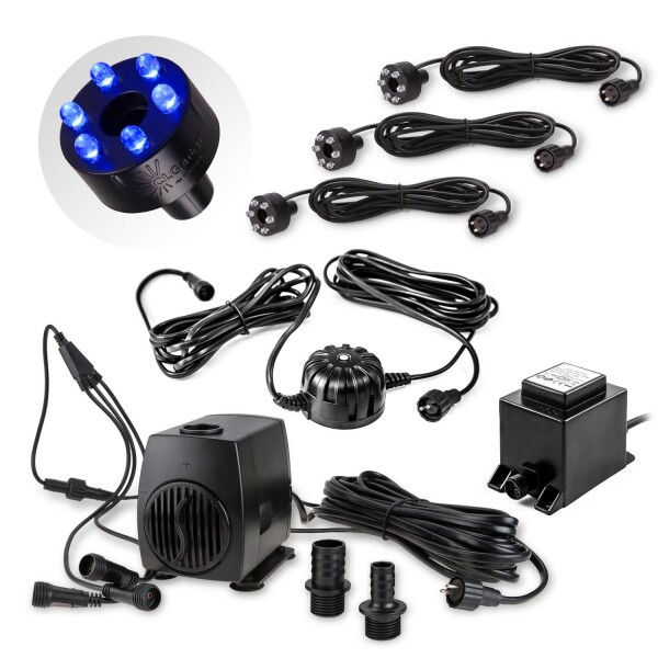 Springbrunnenpumpen Set SP3-L mit blauer LED Beleuchtung