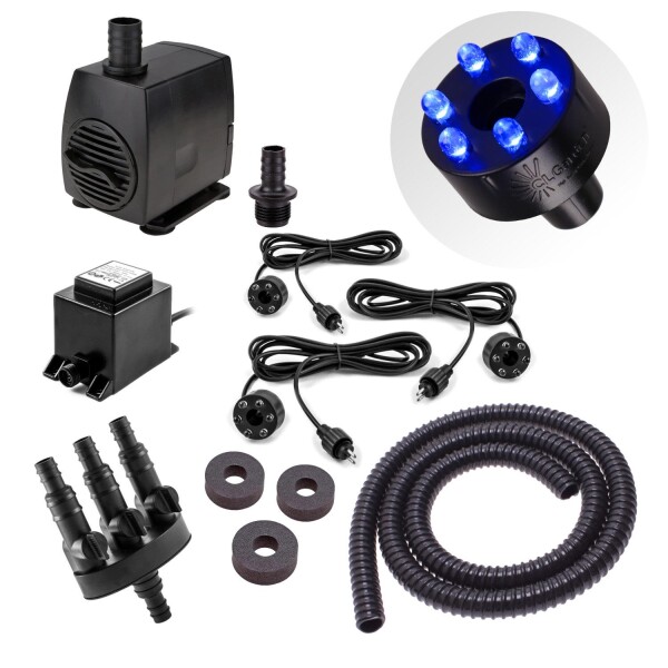 Springbrunnenpumpen Set SP3-S mit blauer LED Beleuchtung