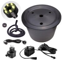 Springbrunnenpumpe SP1-S mit 30l Becken Set inkl. LED Beleuchtung warmweiß