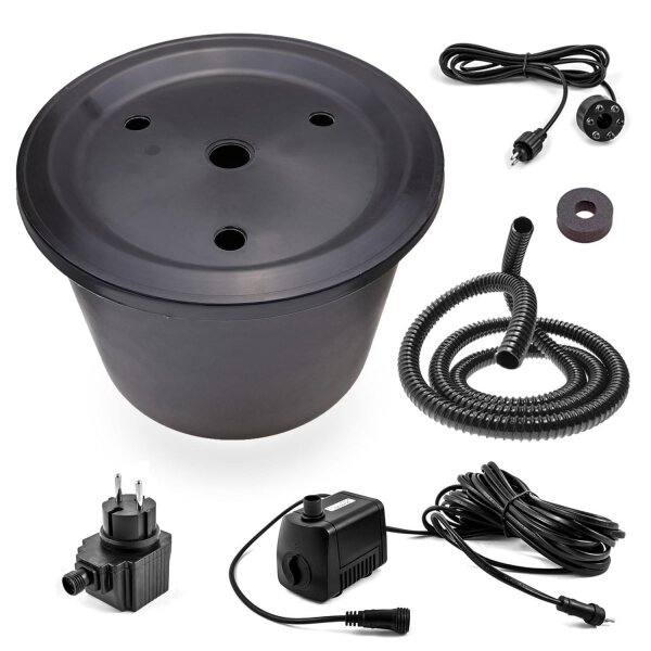 Springbrunnenpumpe SP1-S mit 30l Becken Set und LED Beleuchtung