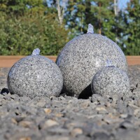 3er Set Quellstein Granitkugeln