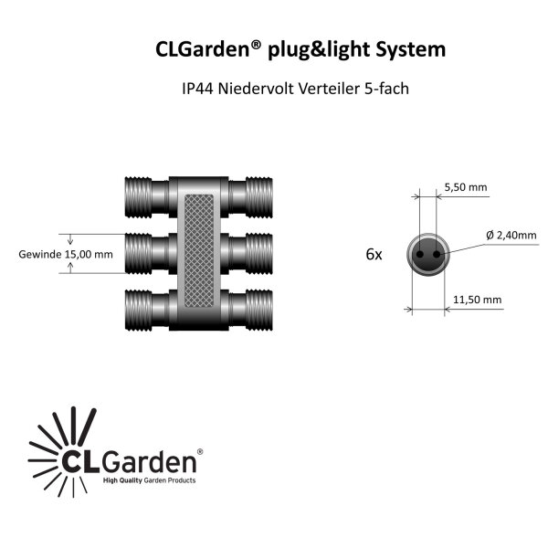 IP44 Niedervolt Anschlusskabel für LED Beleuchtung Springbrunnen Pumpe Netzteil 