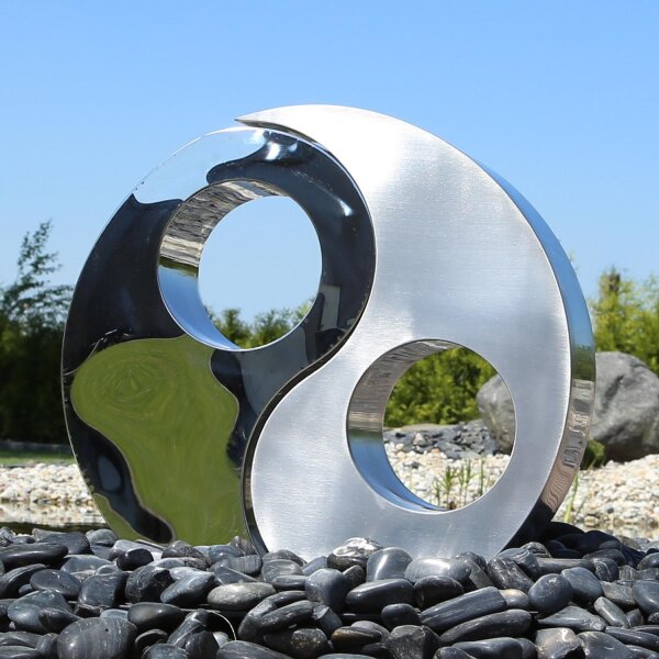 Springbrunnenelement Yin Yang aus Edelstahl