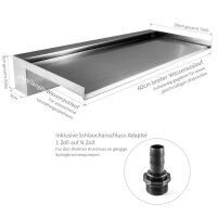 Edelstahl Wasserfall EWE60 mit LED Beleuchtung RGB