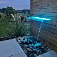 Edelstahl Wasserfall EWE60 mit LED Beleuchtung RGB